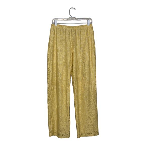 Outfit JPR yellow floral eyelet lined pull on pants size M - Picture 5 of 9